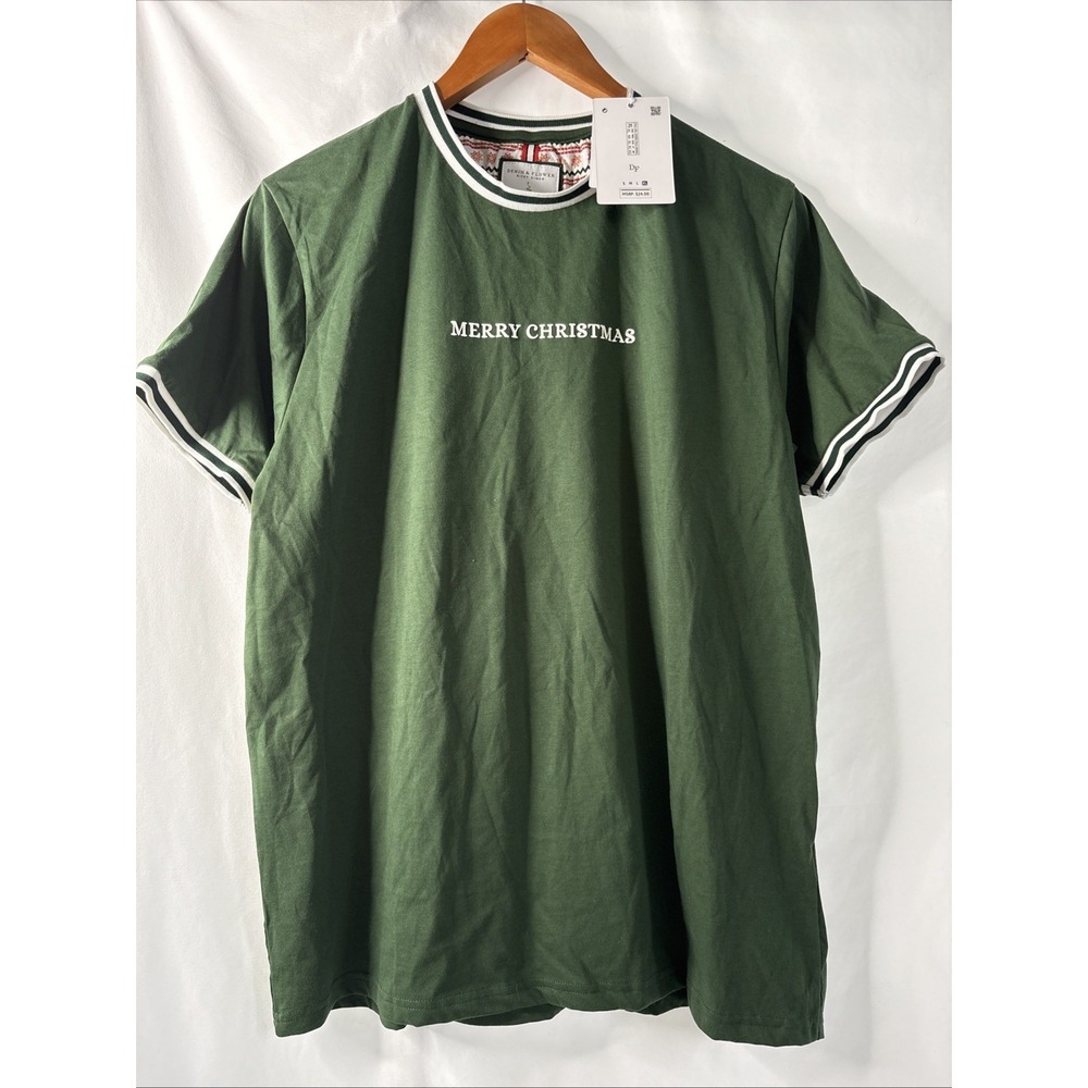 DENIM & FLOWER Ricky Singh XL Merry Christmas T-shirt Green